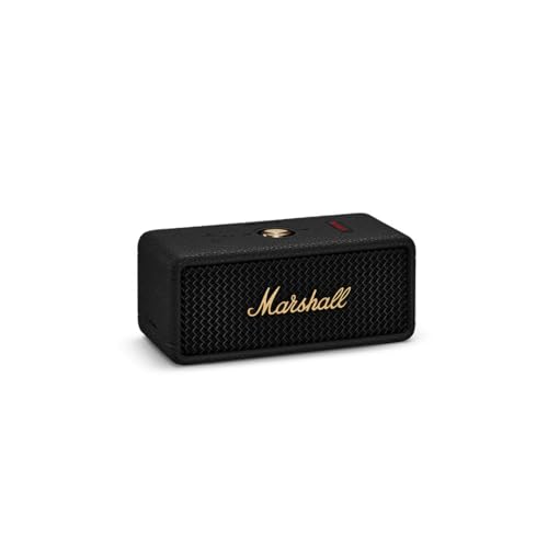 Marshall Emberton III Portable Bluetooth Speaker – Black & Brass - Deccan Retail