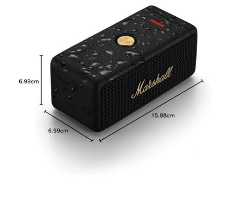 Marshall Emberton II Portable Bluetooth Speaker – Black & Brass - Deccan Retail