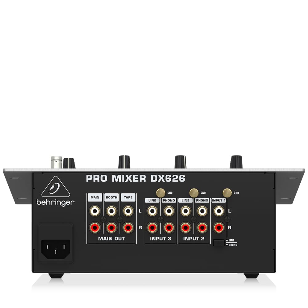 Behringer DX626 3-Channel DJ Mixer with XLR Connection – Black & White