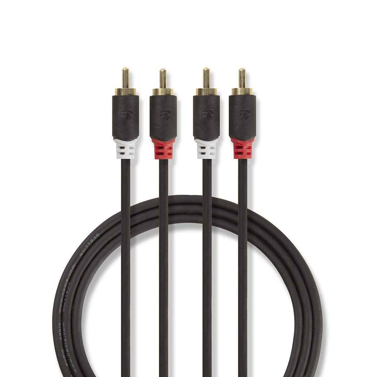 NEDIS Stereo Audio Cable | 2x RCA Male | 2x RCA Male | Gold Plated | 2.00 m