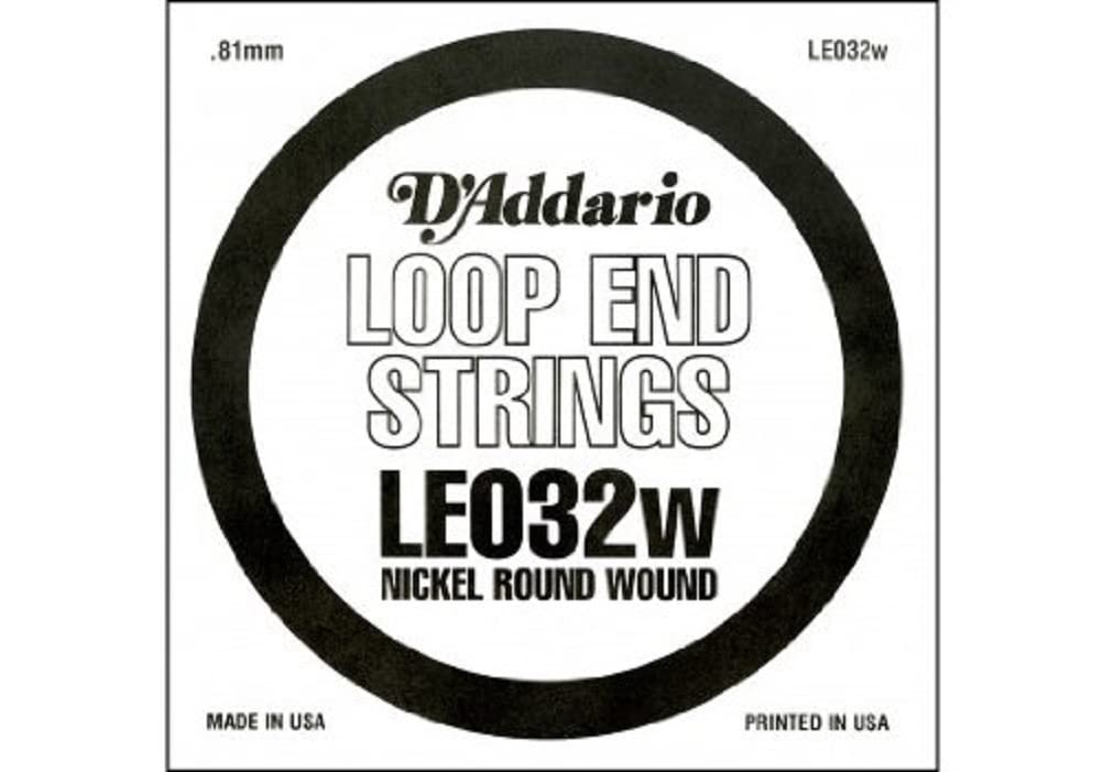 D'Addario Nickel Wound Loop End Single String .032 (LE032W) - Deccan Retail