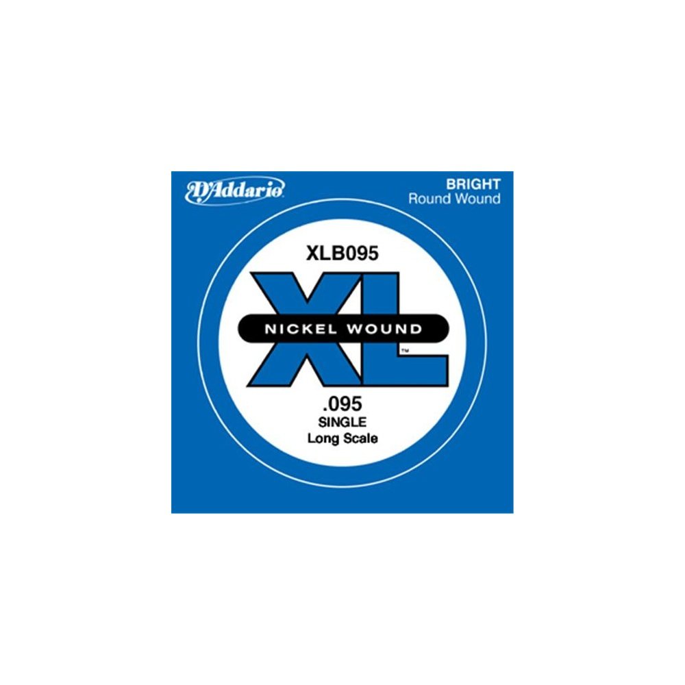 D'Addario XL Nickel Wound Bass Guitar Single String Long Scale .095 (XLB095) - Deccan Retail