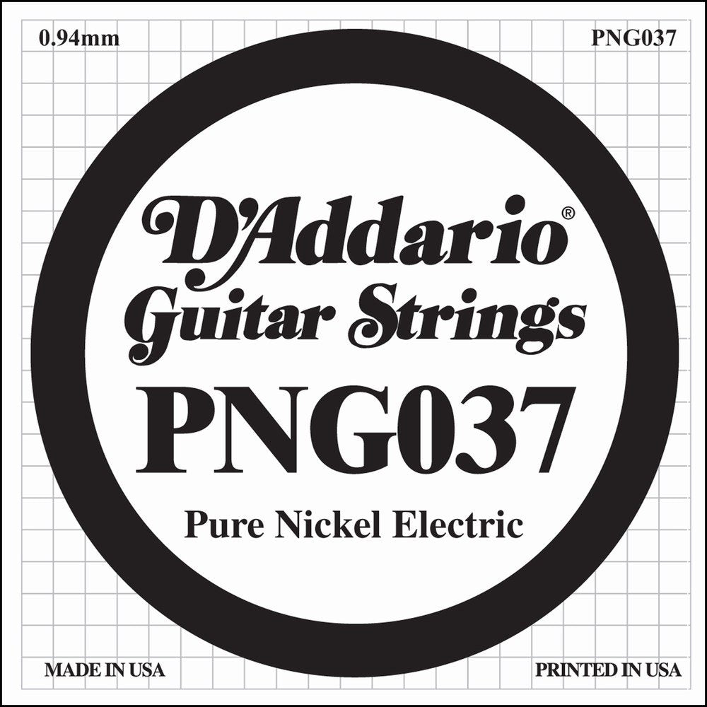 D'Addario Pure Nickel Electric Guitar Single String .037 (PNG037) - Deccan Retail