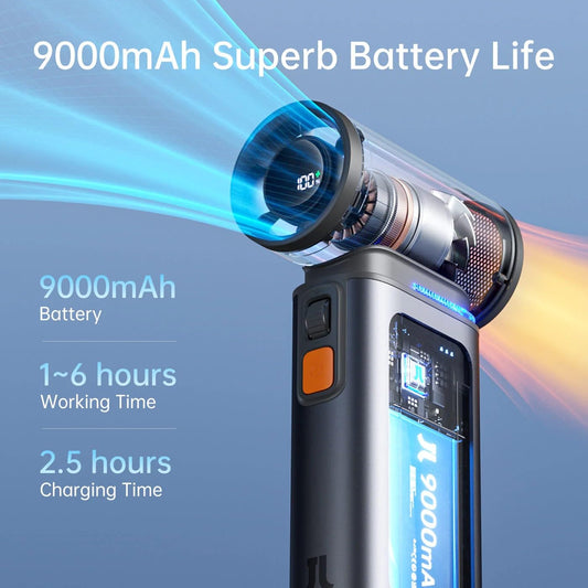 JISULIFE Ultra1 Handheld Turbo Fan & Air Duster 9000mAh - Dark Grey - Deccan Retail