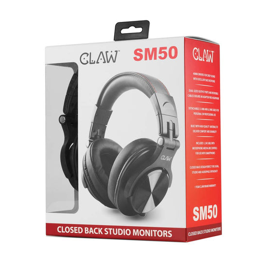 CLAW SM50 Professional Studio Monitoring DJ Wired Over-Ear Headphones - Deccan Retail