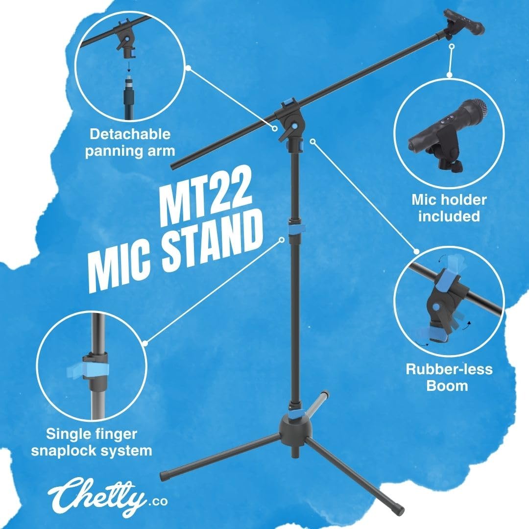 Chetty MT12 Lite Microphone Stand with Telescopic Boom Arm - Deccan Retail