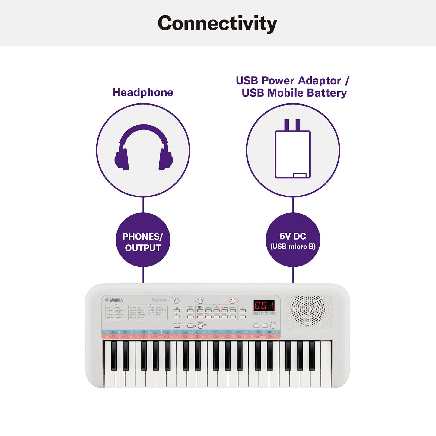 Yamaha PSS-E30 Remie 37-Key Portable Mini Keyboard – White