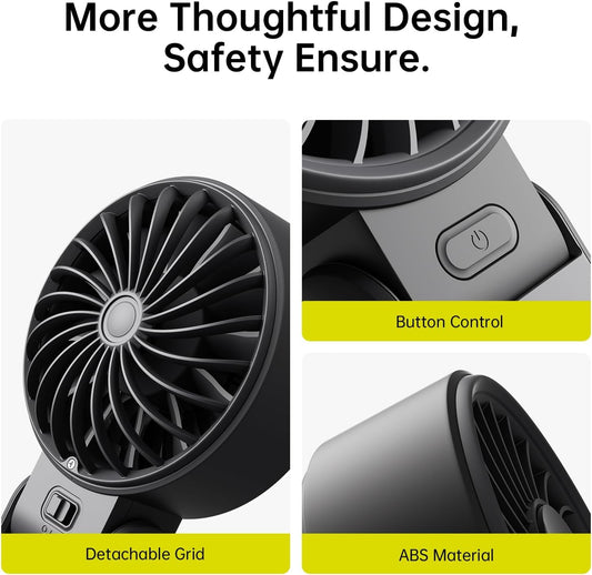 JISULIFE Life7 Portable Handheld Fan 3600mAh - Black - Deccan Retail