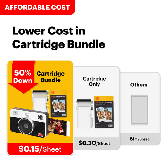 Kodak Mini Shot 2 Retro 4PASS 2-in-1 Instant Camera & Photo Printer with 8 Sheets - White - Deccan Retail