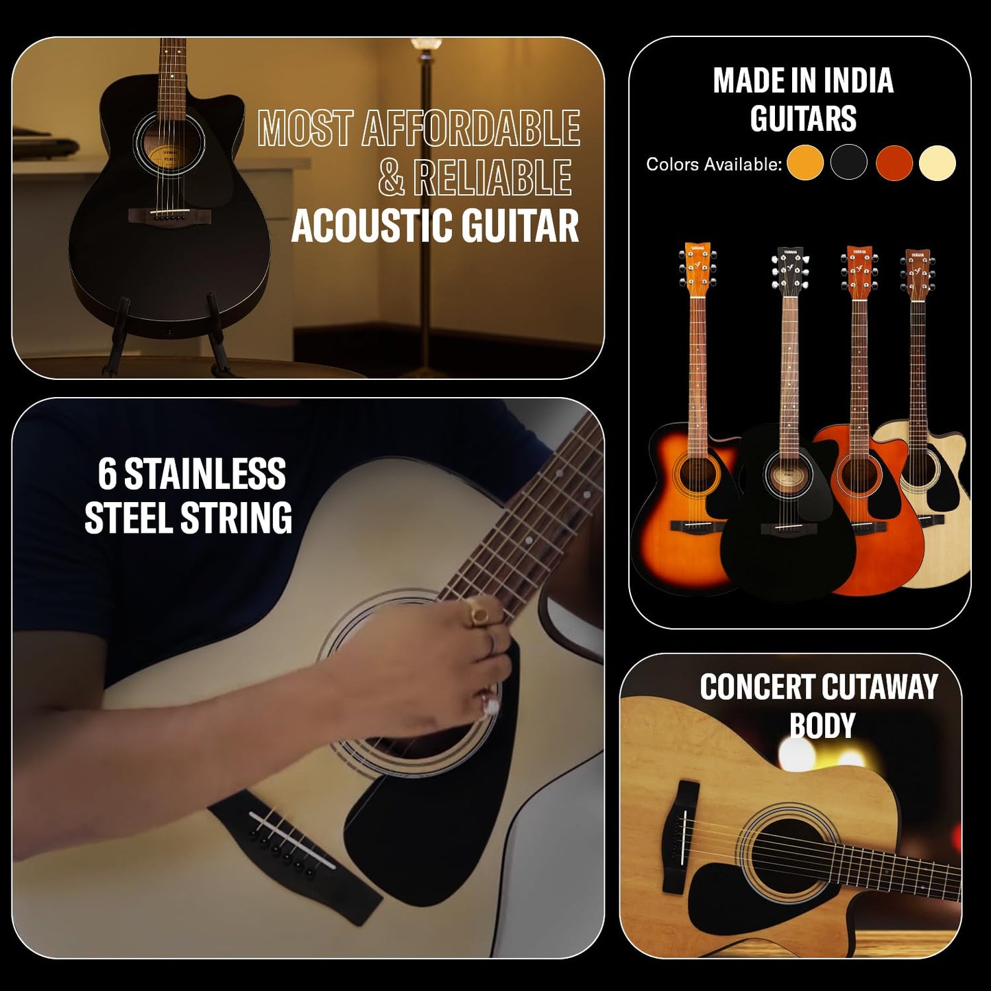 Yamaha FS80C WBR Acoustic Guitar – Wood Brown