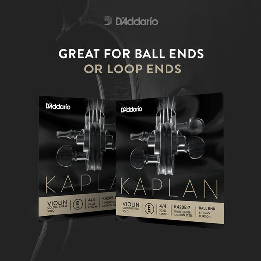 D'Addario Kaplan Golden Spiral Solo Violin Single E String 4/4 Scale Medium Tension (K420B-3) - Deccan Retail
