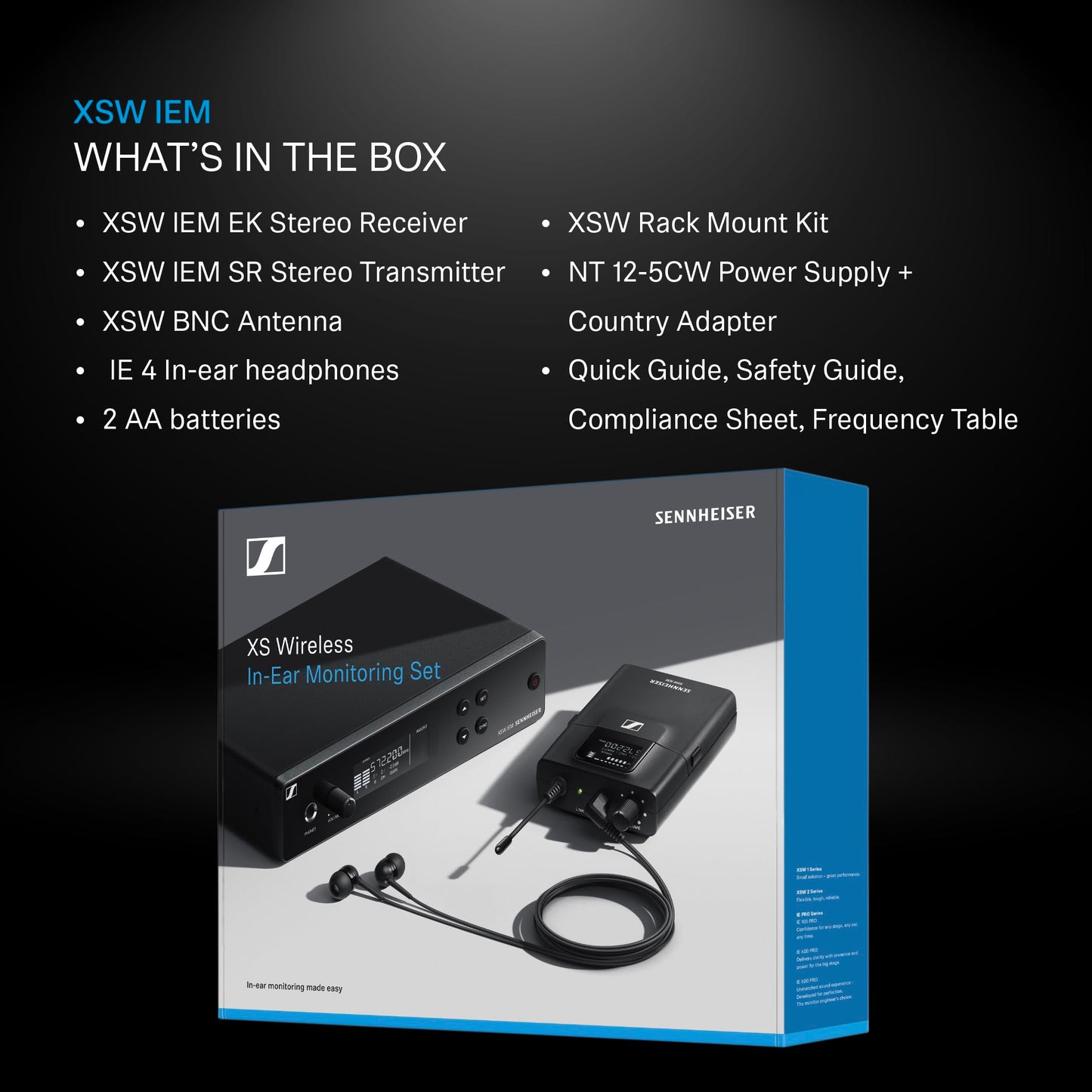 Sennheiser XSW IEM Wireless in-Ear Monitor System (B) - Black - Deccan Retail