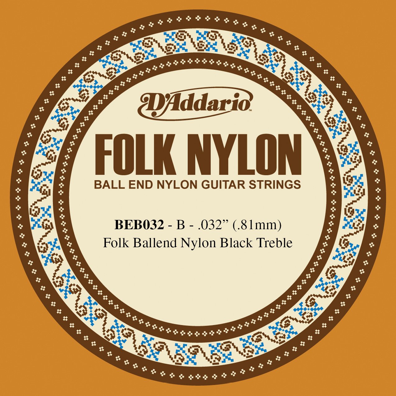 D'Addario Folk Nylon Guitar Single String Black Nylon Ball End .032 (BEB032) - Deccan Retail