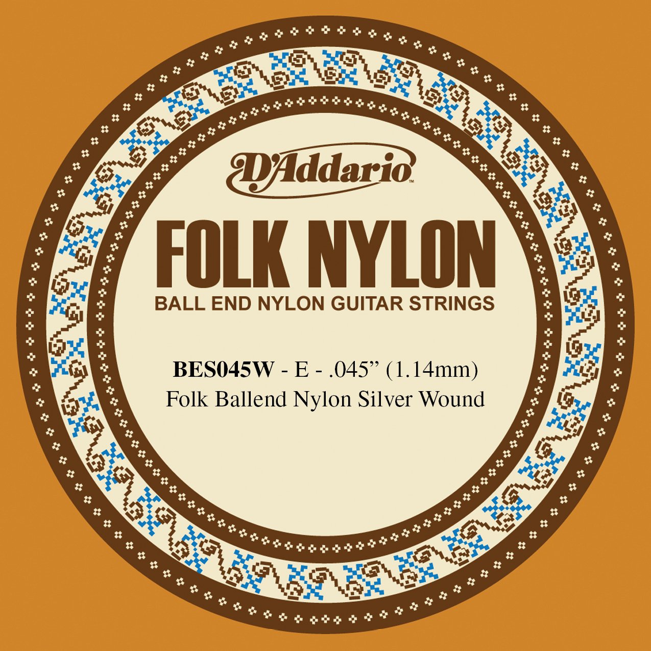 D'Addario Folk Nylon Guitar Single String Silver Wound Ball End .045 (BES045W) - Deccan Retail