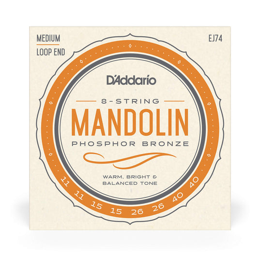 D'Addario EJ74 Phosphor Bronze Mandolin Strings Medium 11-40 - Deccan Retail