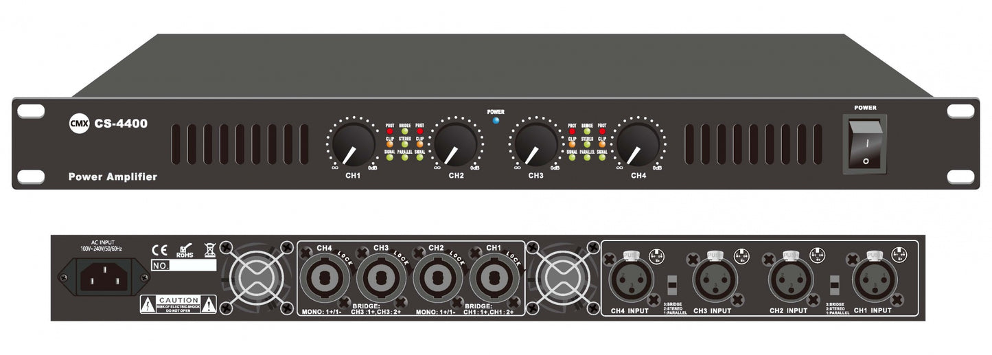 CMX CS Series Four Channel Pro Sound Class-D Power Amplifier (CS-4100 / CS-4200 / CS-4300 / CS-4400) - Deccan Retail