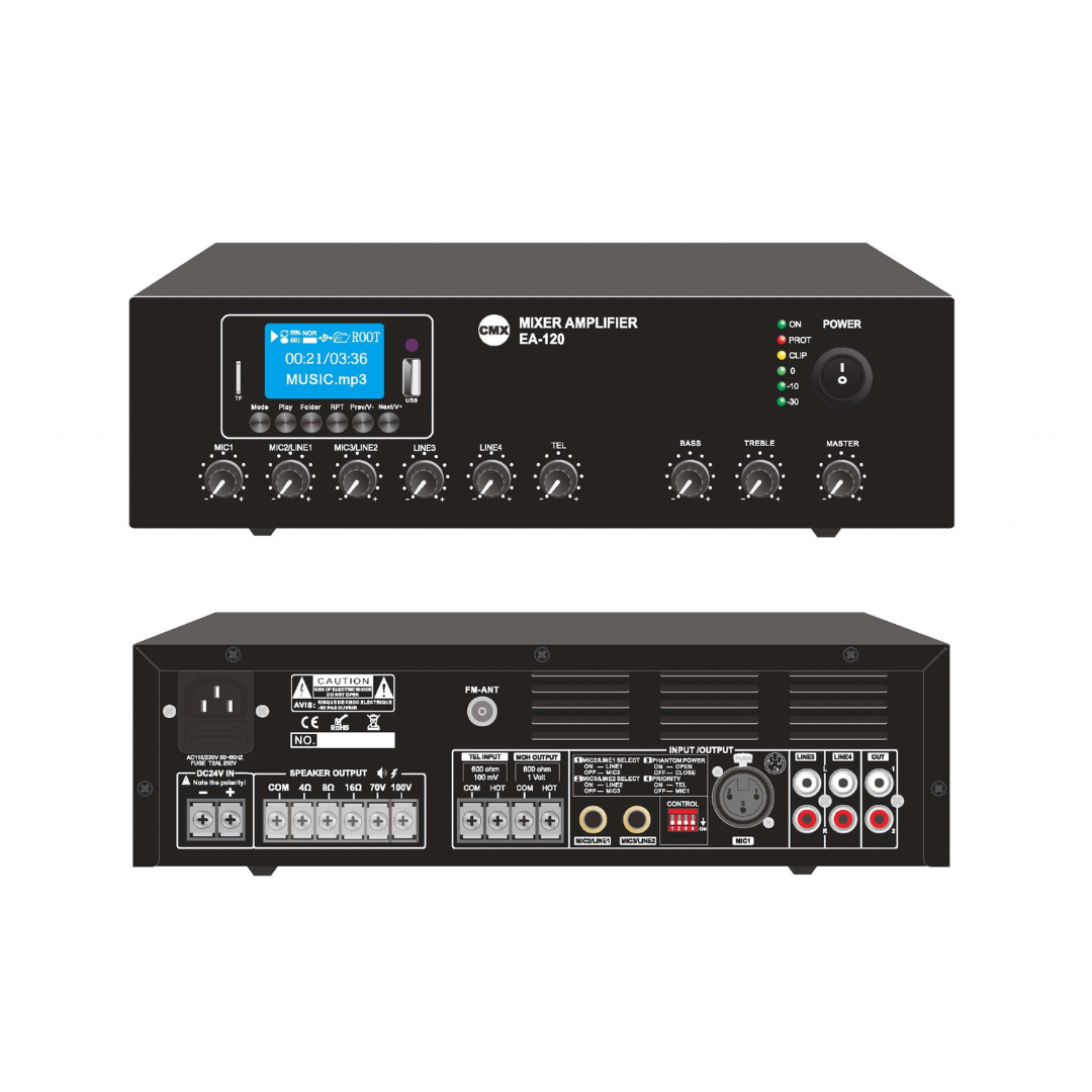 CMX EA Series Mixer Amplifier with USB, SD, FM & Bluetooth (EA-30 / EA-60 / EA-120)