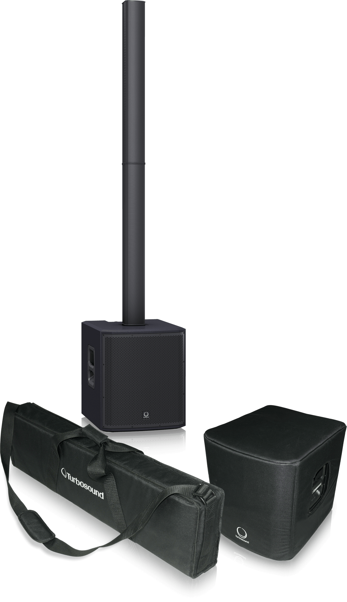 Turbosound iNSPIRE iP2000 Bundle – Powered Column PA System with Protective Covers - Deccan Retail