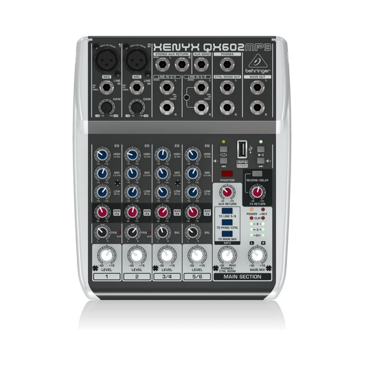 Behringer XENYX QX602MP3 6-Input USB Mixer with MP3 Player