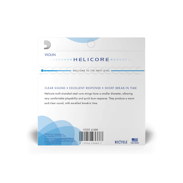 D'Addario Helicore Octave Violin String Set 4/4 Scale Medium Tension (H350 4/4M) - Deccan Retail