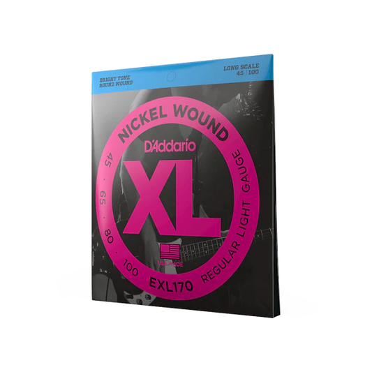 D'Addario EXL170 XL Nickel Long Scale Bass Strings 45-100 Regular Light - Deccan Retail