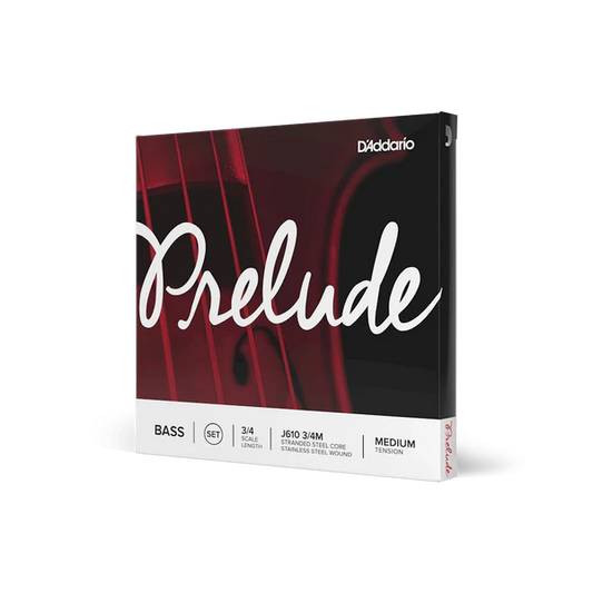 D'Addario Prelude Bass String Set 3/4 Scale Medium Tension (J610 3/4M) - Deccan Retail