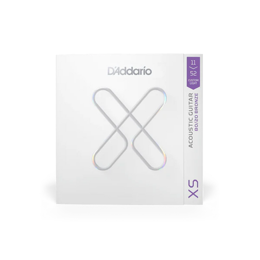 D'Addario XSABR1152 XS 80/20 Bronze Coated Acoustic Guitar Strings 11-52 Custom Light - Deccan Retail
