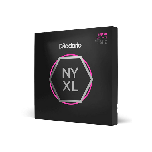D'Addario NYXL45130SL Premium Super Long Scale 5-String Bass Strings 45-130 Regular Light