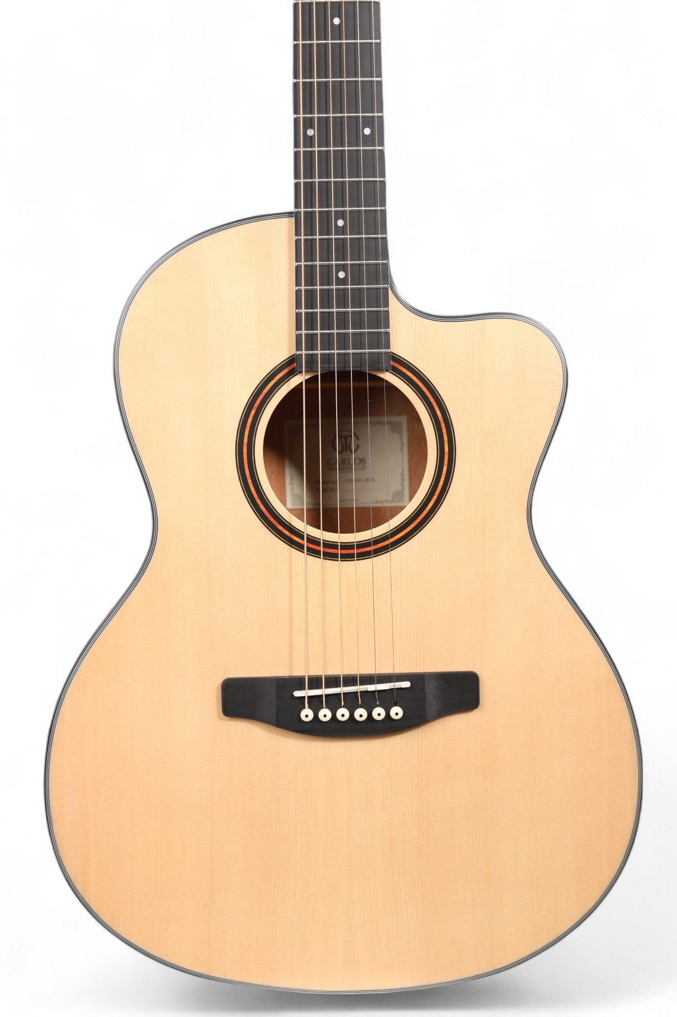Carlos Marshello CS39C Acoustic Guitar with Cutaway Design , Natural - Deccan Retail