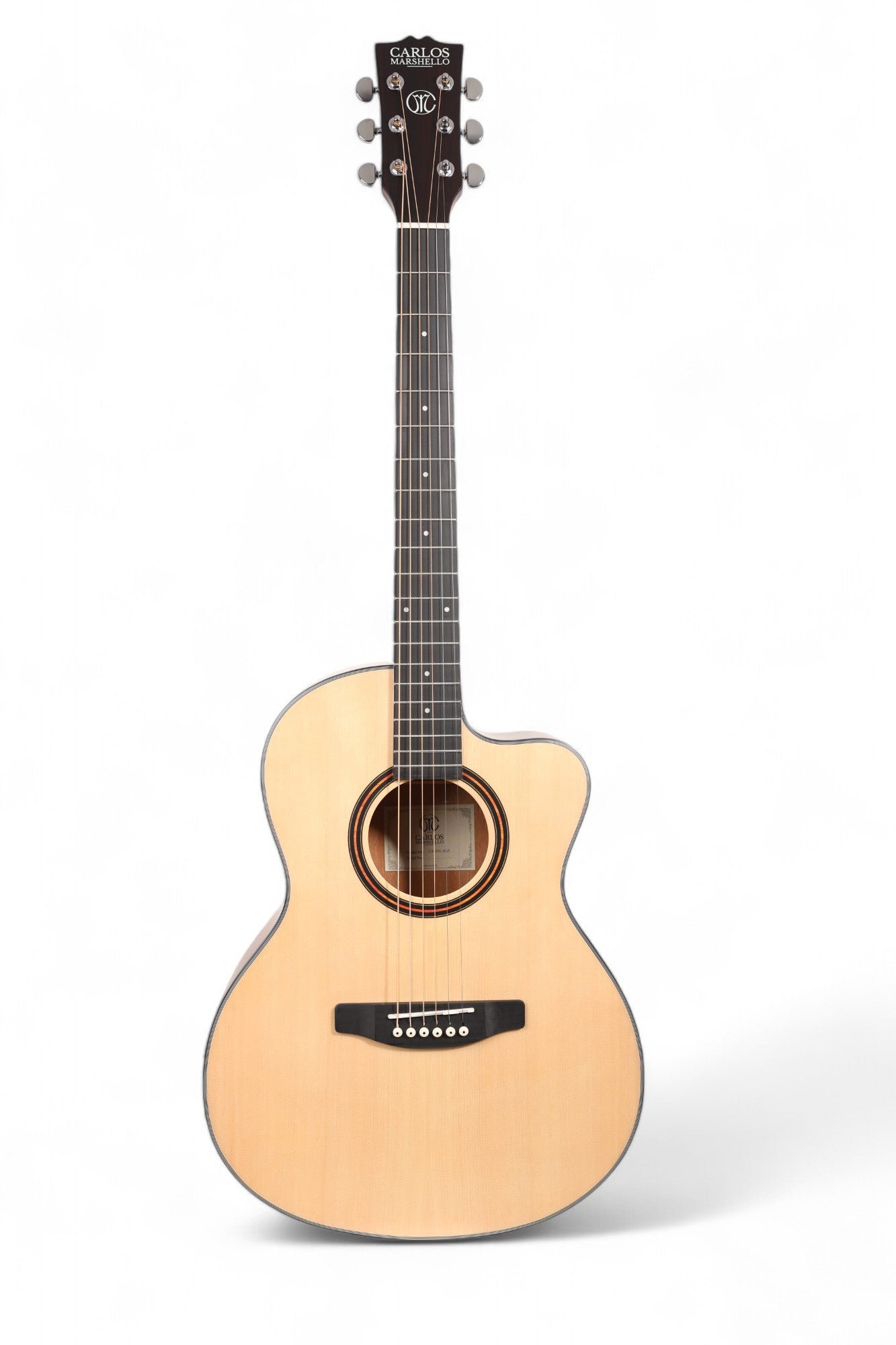 Carlos Marshello CS39C Acoustic Guitar with Cutaway Design , Natural - Deccan Retail