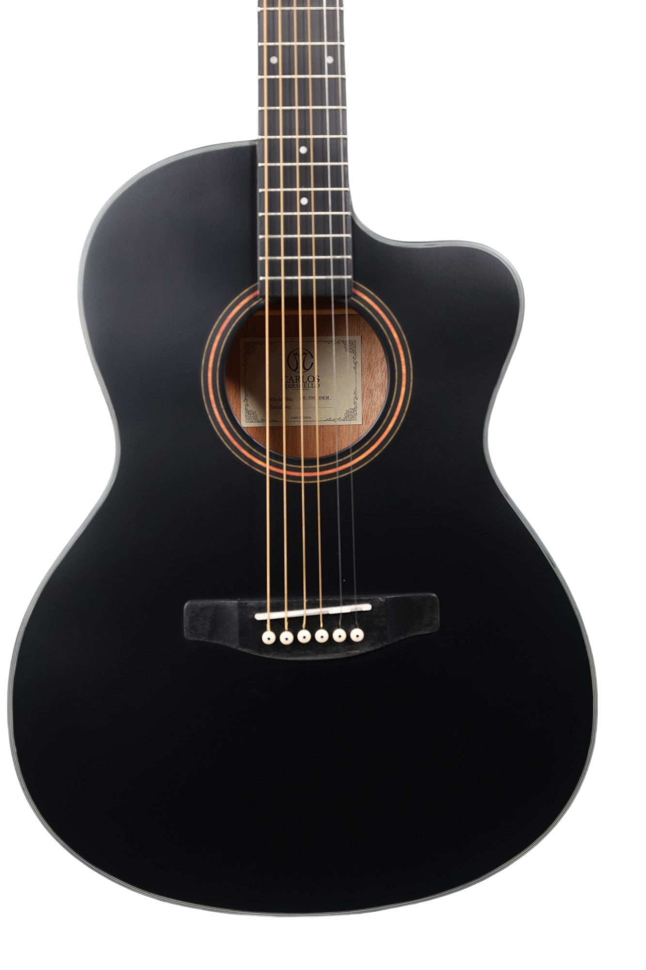 Carlos Marshello CS39C 39" Cutaway Acoustic Guitar - Black - Deccan Retail