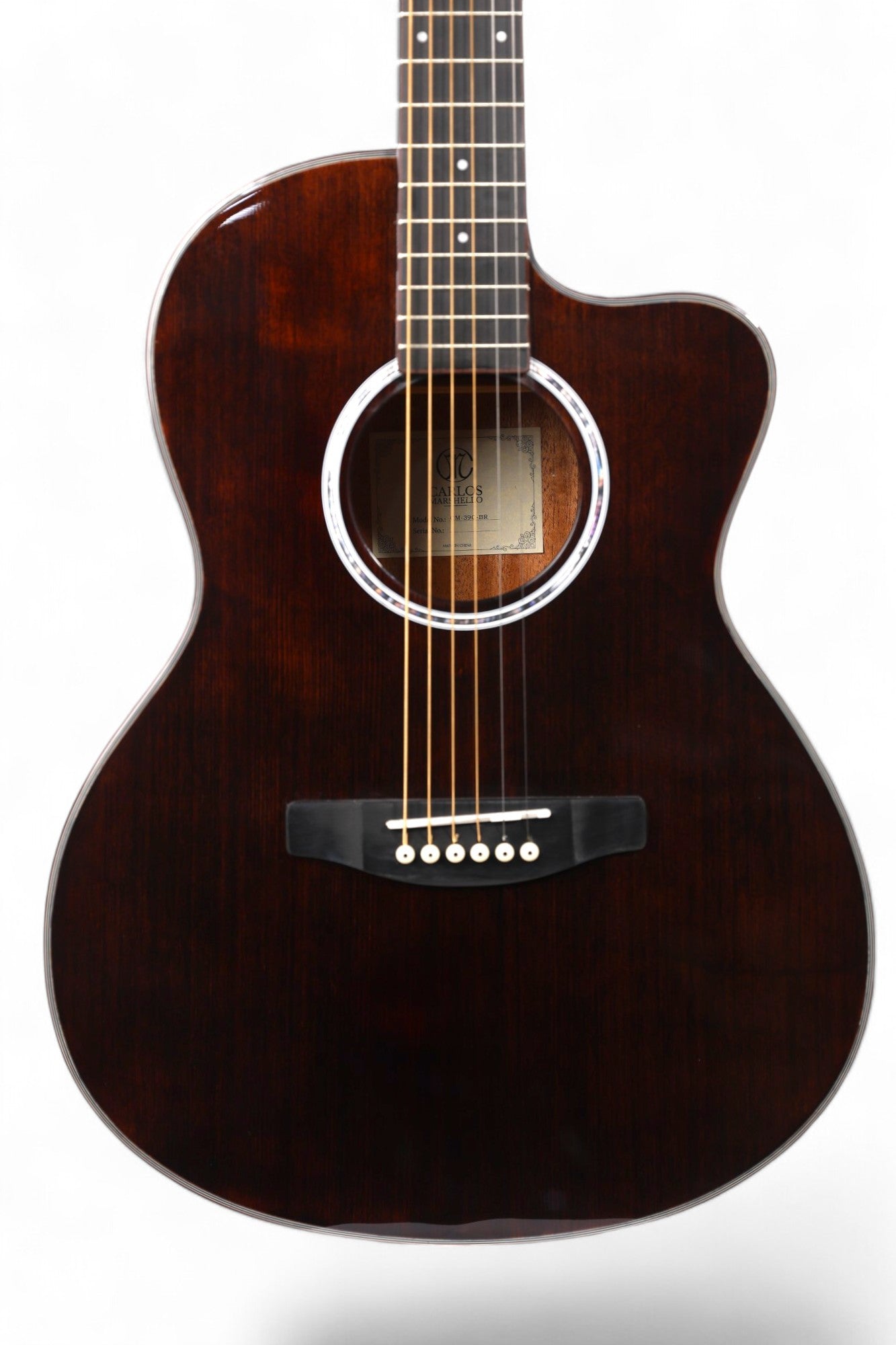 Carlos Marshello CM39C 39" Cutaway Acoustic Guitar - Brown - Deccan Retail