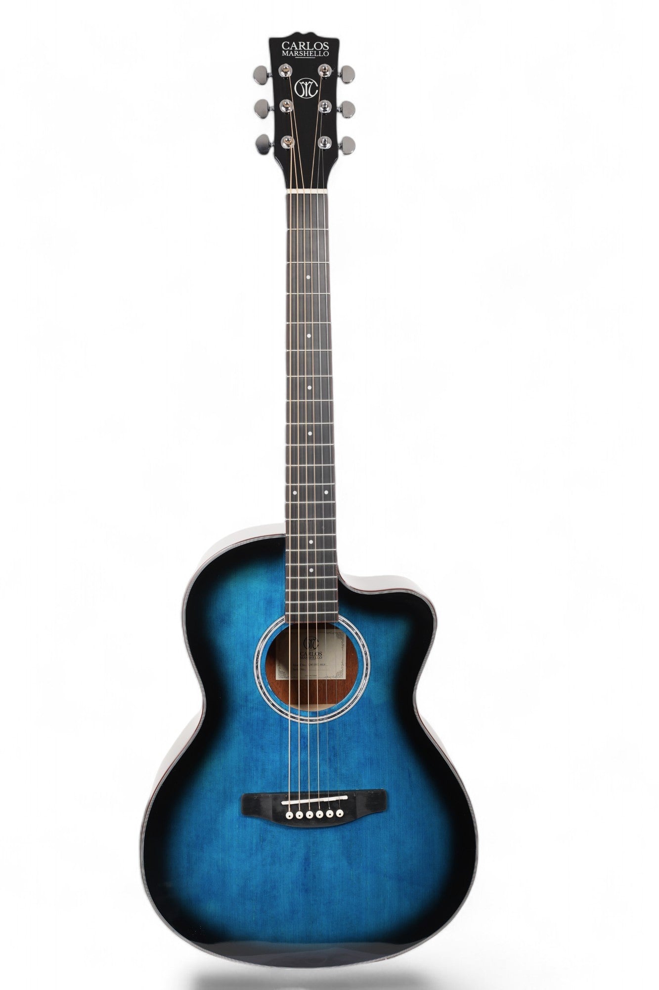 Carlos Marshello CM39C 39" Cutaway Acoustic Guitar - Blue - Deccan Retail