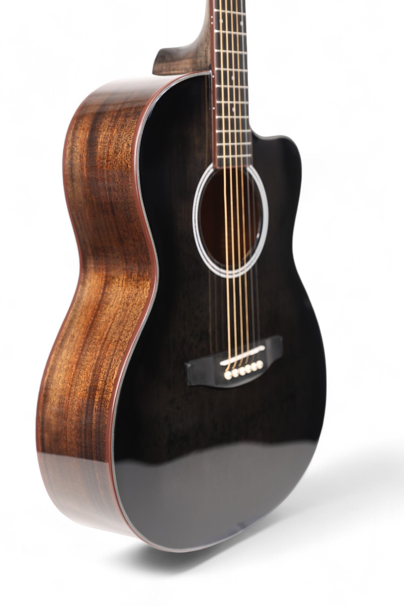 Carlos Marshello CM39C 39" Cutaway Acoustic Guitar - Transparent Black Burst - Deccan Retail