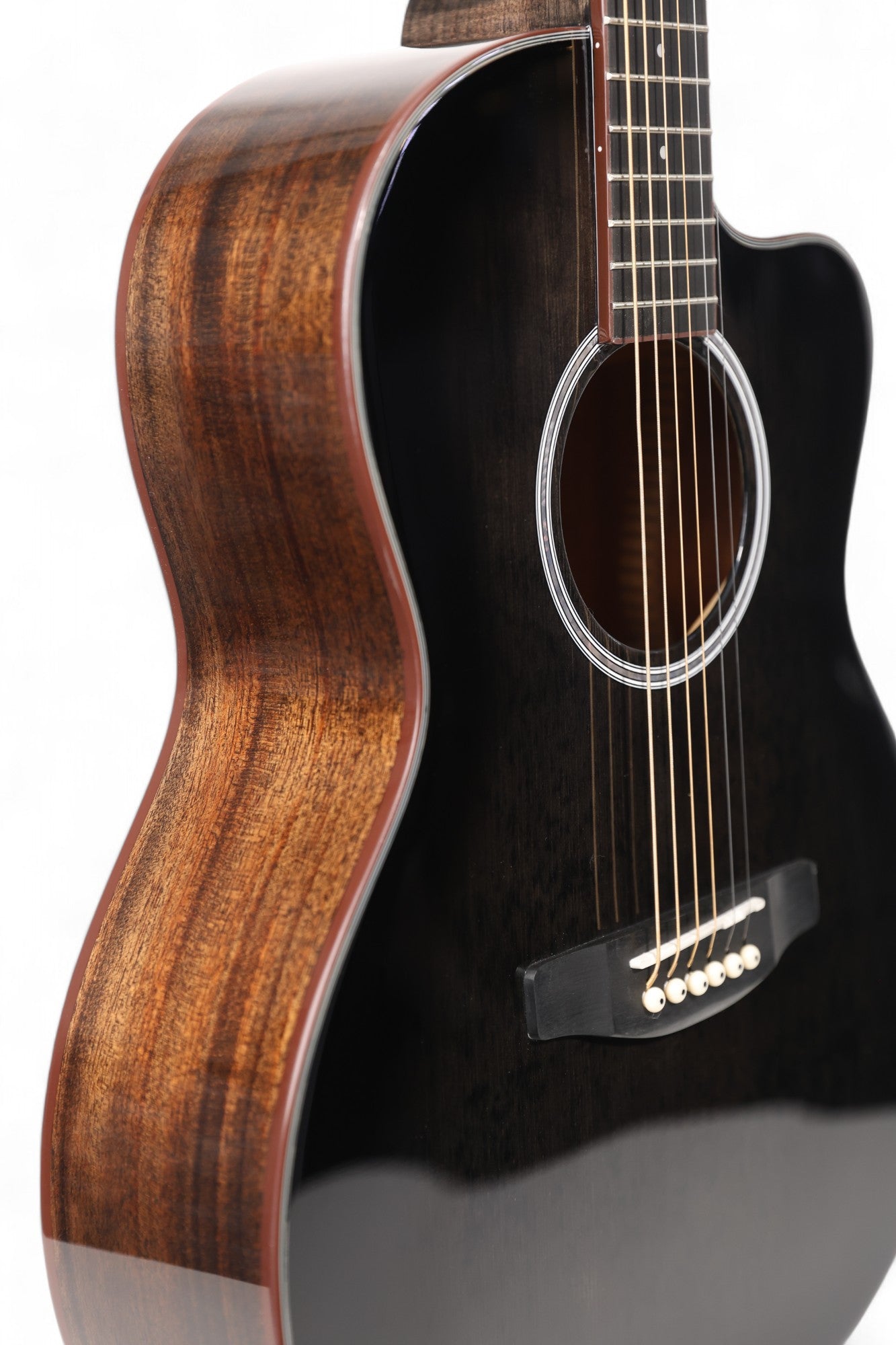 Carlos Marshello CM39C 39" Cutaway Acoustic Guitar - Transparent Black Burst - Deccan Retail