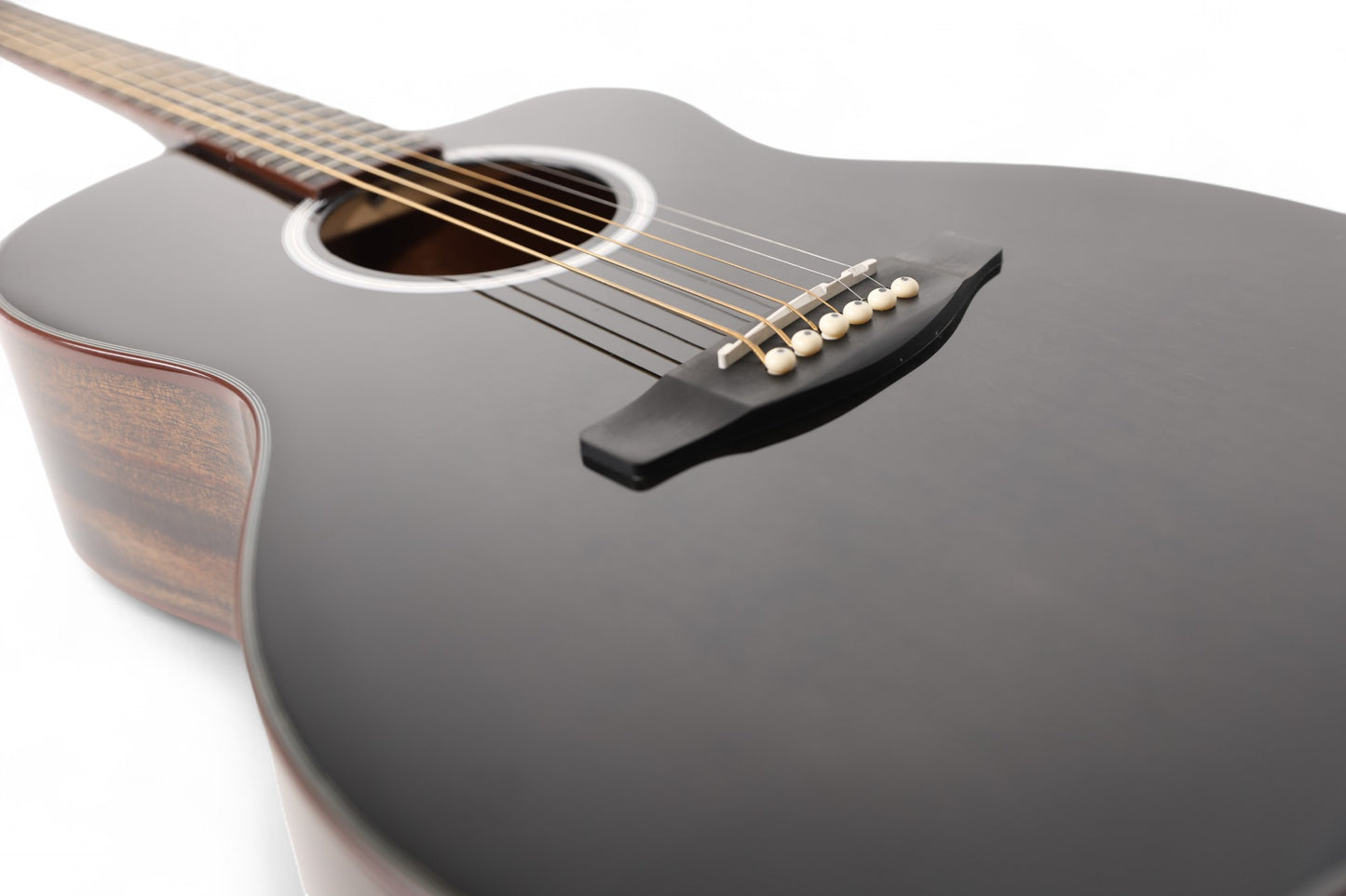 Carlos Marshello CM39C 39" Cutaway Acoustic Guitar - Transparent Black Burst - Deccan Retail