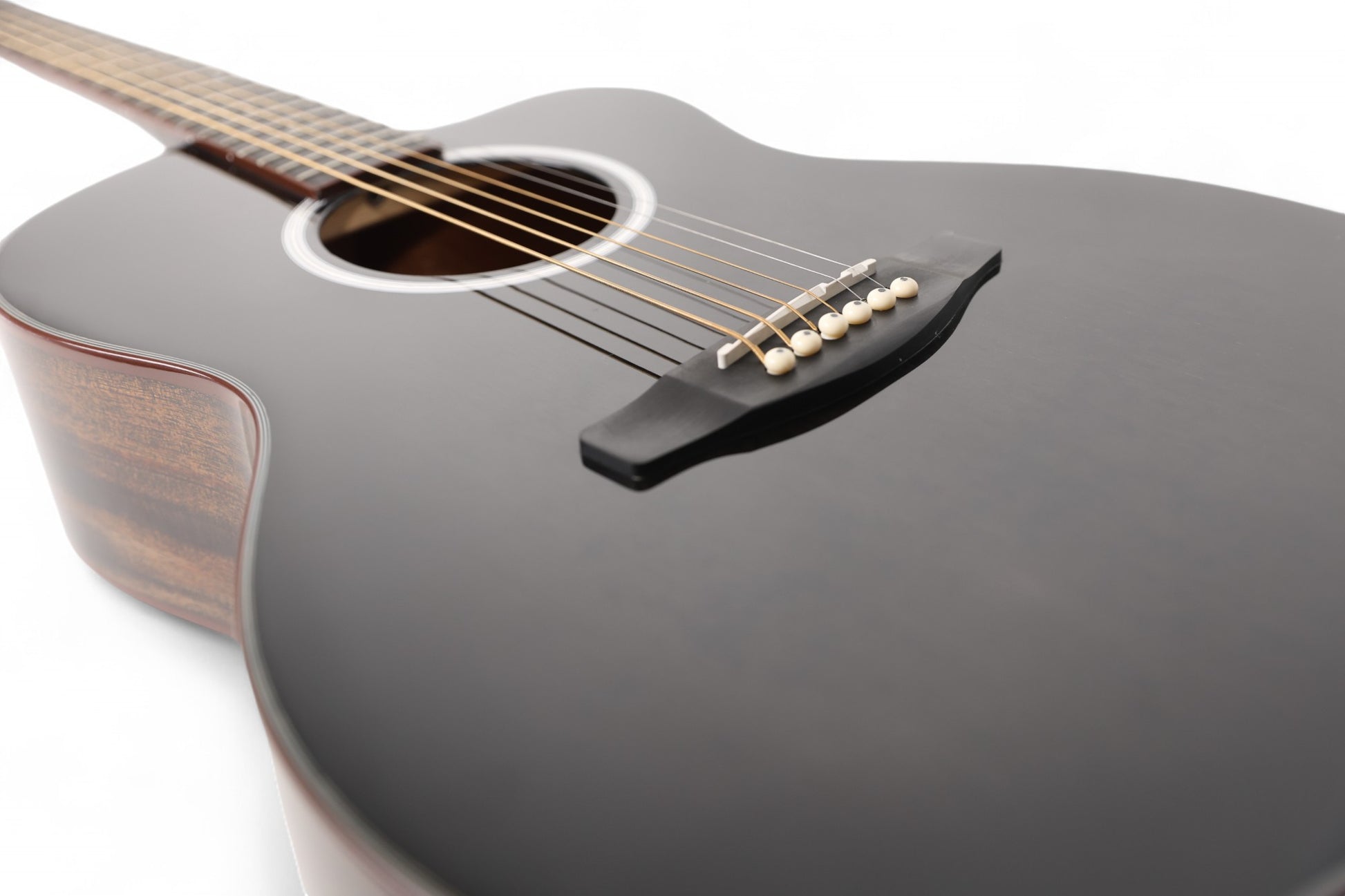 Carlos Marshello CM39C 39" Cutaway Acoustic Guitar - Transparent Black Burst - Deccan Retail