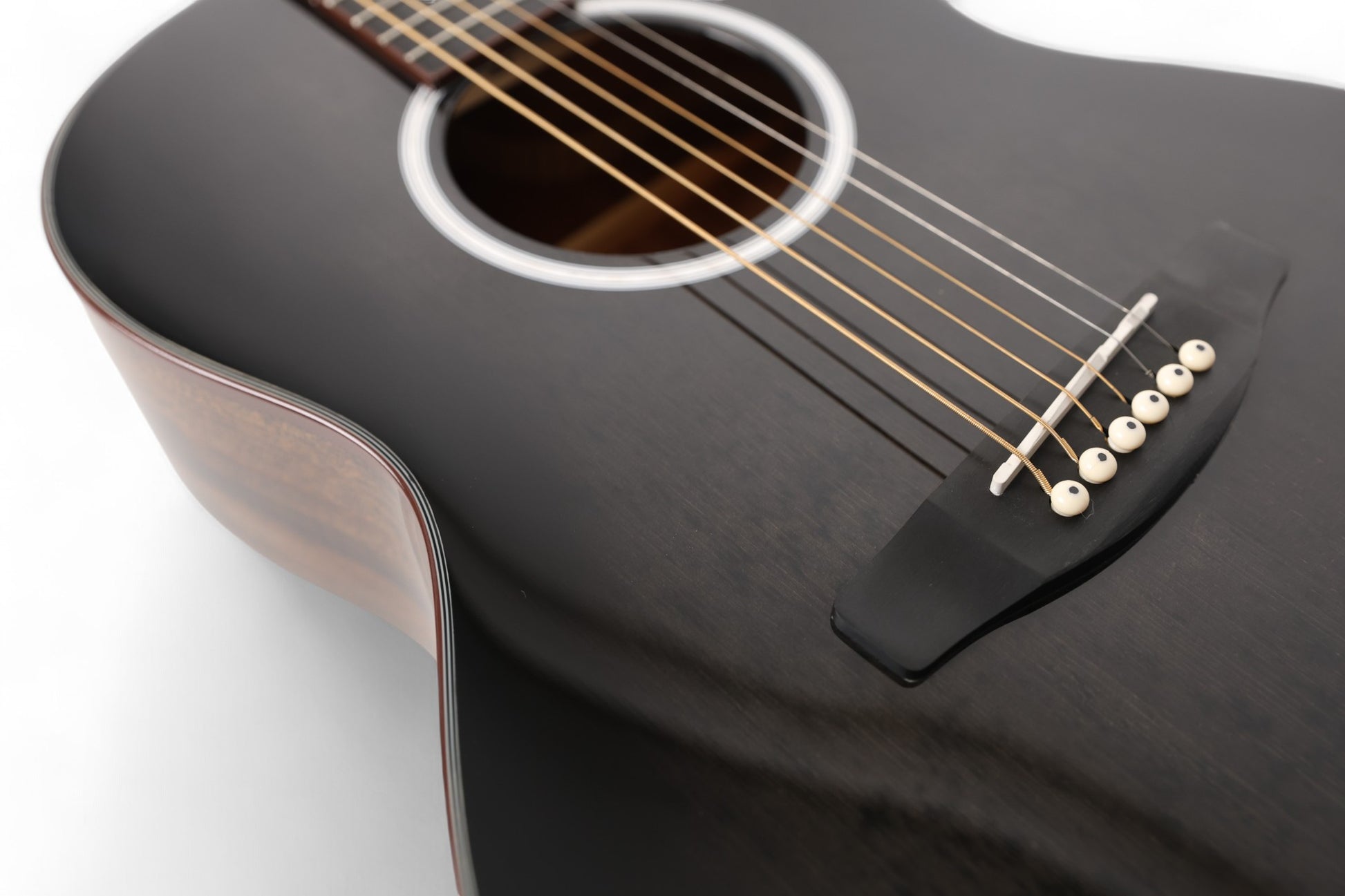 Carlos Marshello CM39C 39" Cutaway Acoustic Guitar - Transparent Black Burst - Deccan Retail