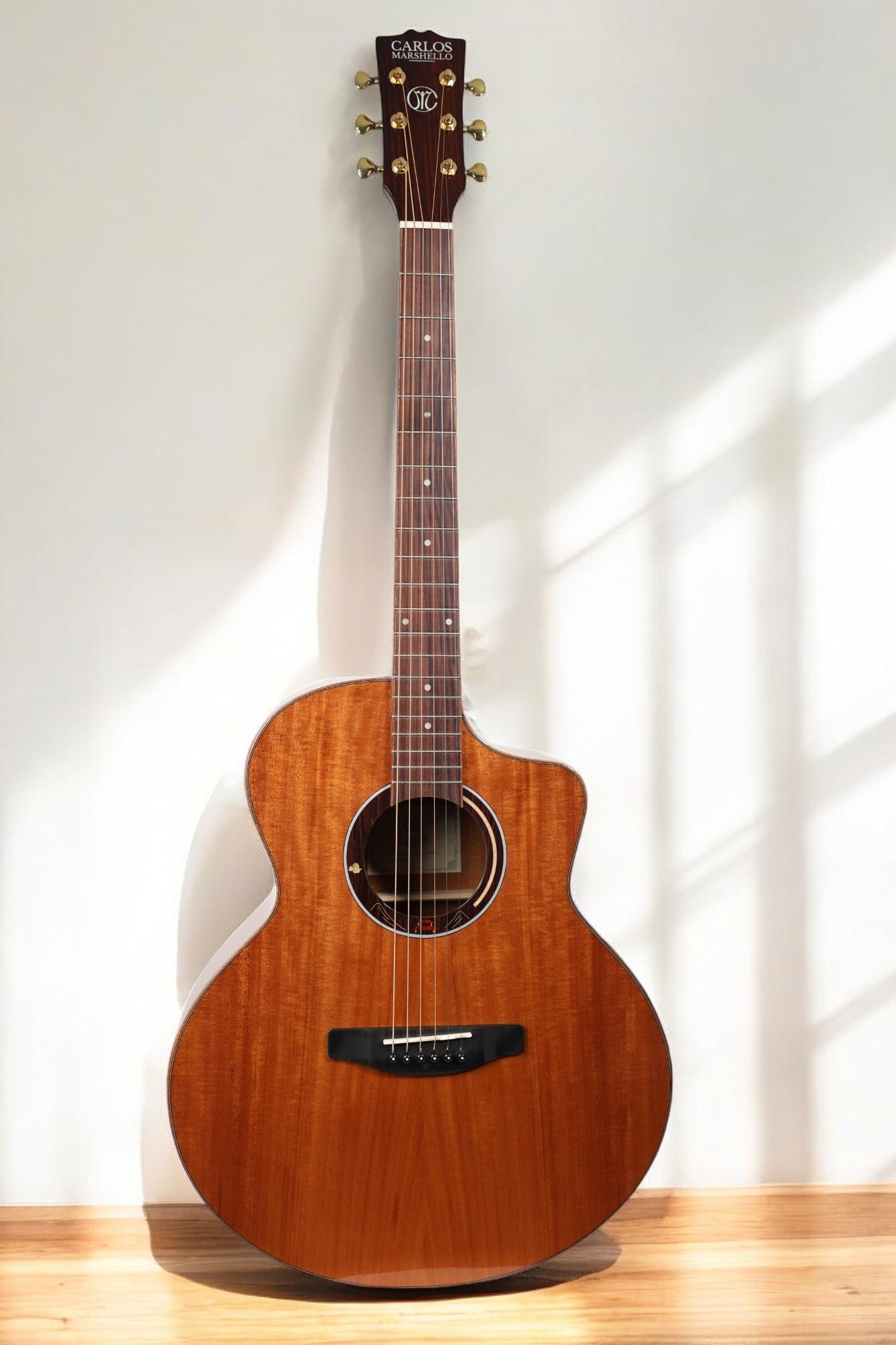 Carlos Marshello CSM41C-AMH Solid Mahogany Acoustic Guitar - Deccan Retail