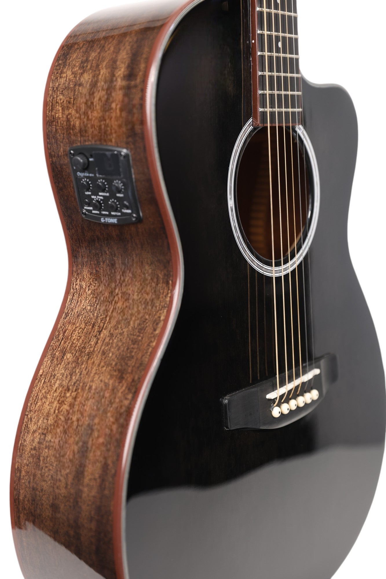Carlos Marshello CM39C/P 39" Semi Acoustic Guitar - Transparent Black Burst - Deccan Retail