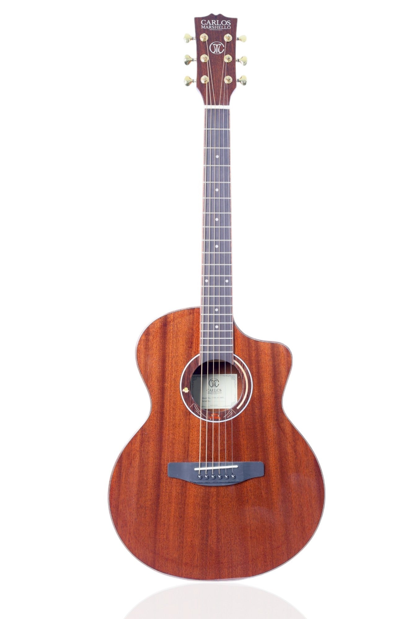 Carlos Marshello CSM38-AMH Solid Mahogany Acoustic Guitar - Deccan Retail
