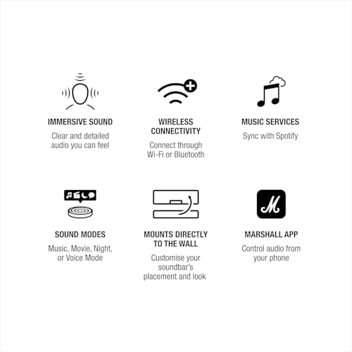 Marshall Heston 60 Dolby Atmos Soundbar – Black - Deccan Retail