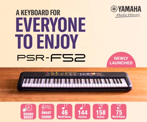 Yamaha PSR-F52 Portable Keyboard – 61 Keys with Built-in Voices & Rhythms - Deccan Retail