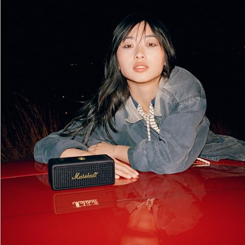 Marshall Emberton II Portable Bluetooth Speaker – Black & Brass - Deccan Retail