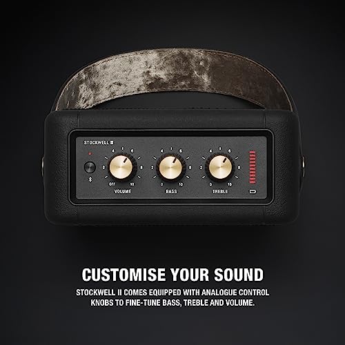 Marshall Stockwell II Portable Bluetooth Speaker – Black & Brass - Deccan Retail