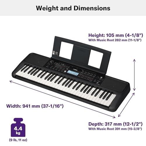 Yamaha PSR-E383 Portable Keyboard – 61 Keys with Touch Sensitivity & Adapter - Deccan Retail