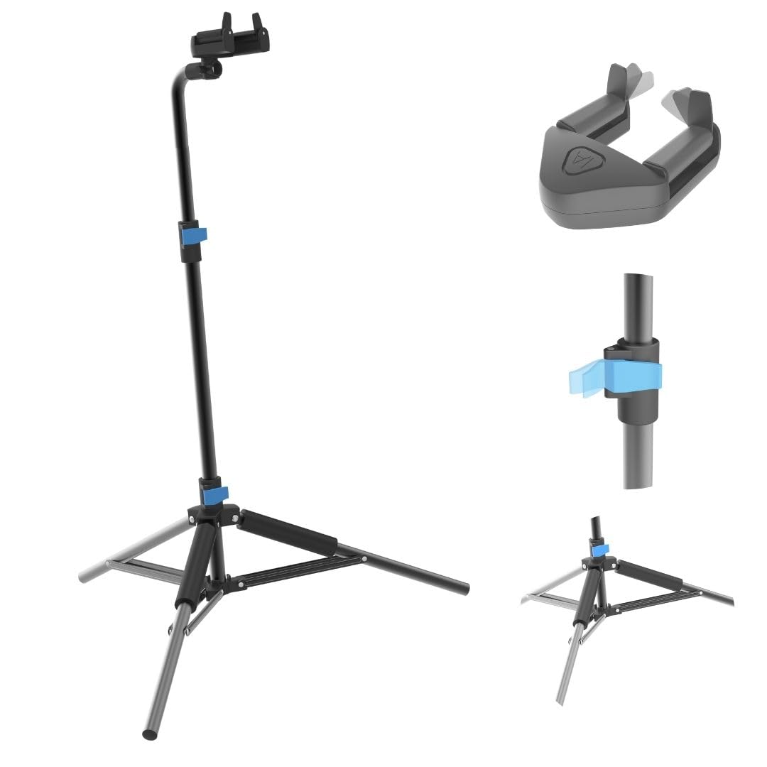 Chetty ST4 Snaplock Matte Black Universal Guitar Stand - Deccan Retail
