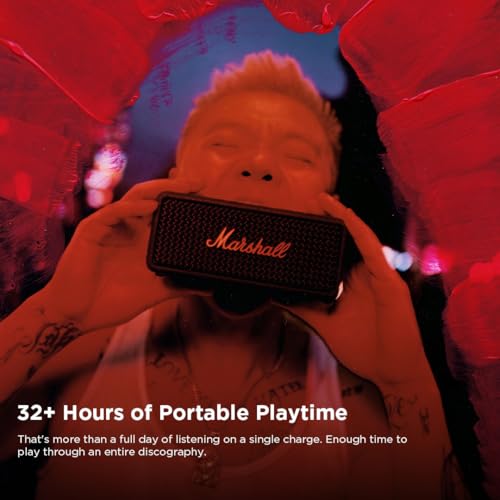Marshall Emberton III Portable Bluetooth Speaker – Black & Brass - Deccan Retail