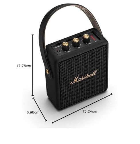 Marshall Stockwell II Portable Bluetooth Speaker – Black & Brass - Deccan Retail
