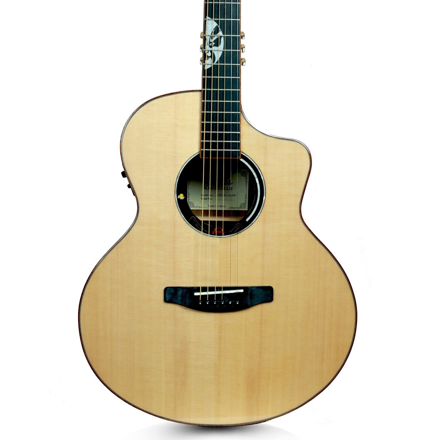 Carlos Marshello CSM41C/P 41" Solid Top Semi Acoustic Guitar - Natural - Deccan Retail